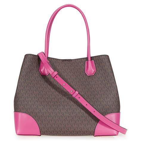 pink and brown michael kors purse|More.